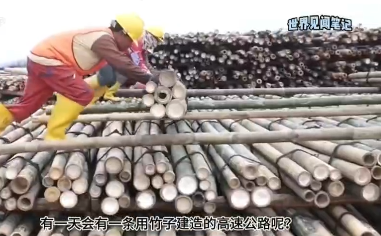 用竹子建造海上高速公路