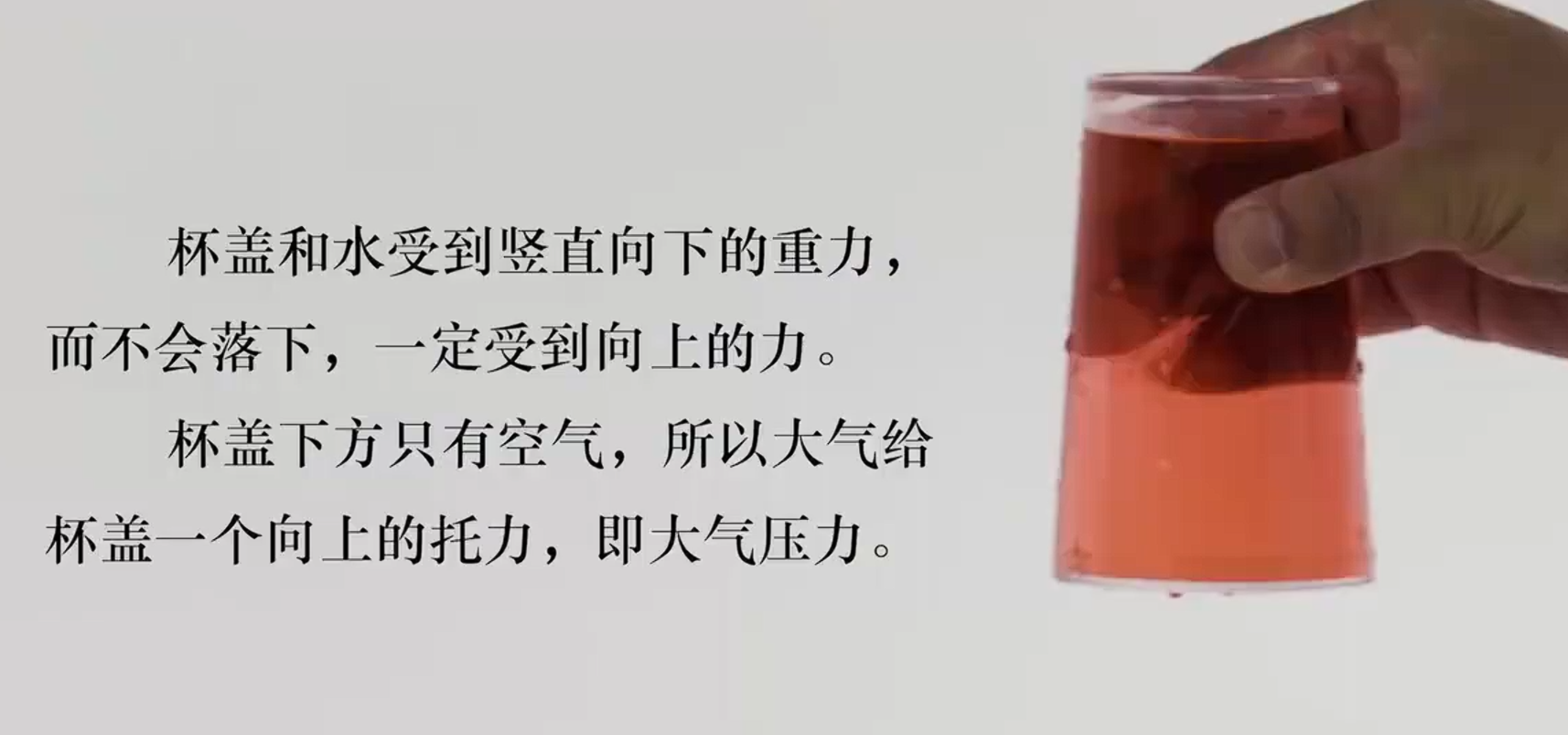 大气压强趣味实验：覆杯实验